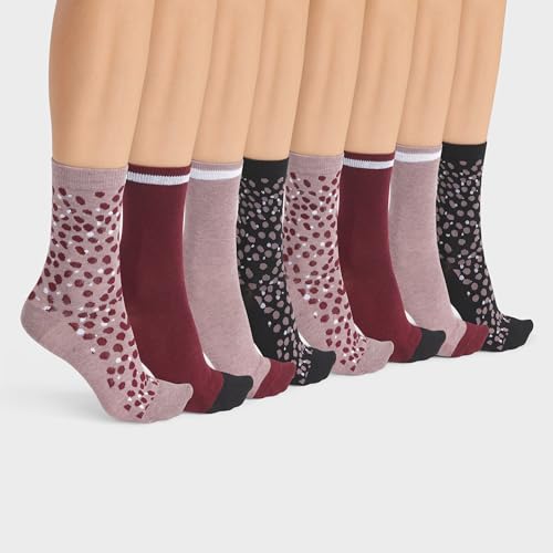 DIM Ecodim Style Coton Calzini Donna x8 Marrone Nero Rosso
