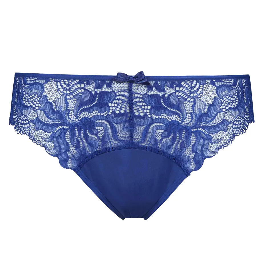 DIM Generous Essentiel slip pizzo donna x1 blu microfibra XS