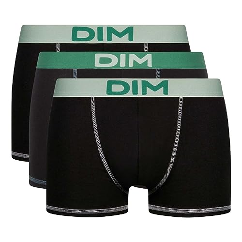 DIM Mix and Colors Boxer Uomo x3 Nero Verde cotone