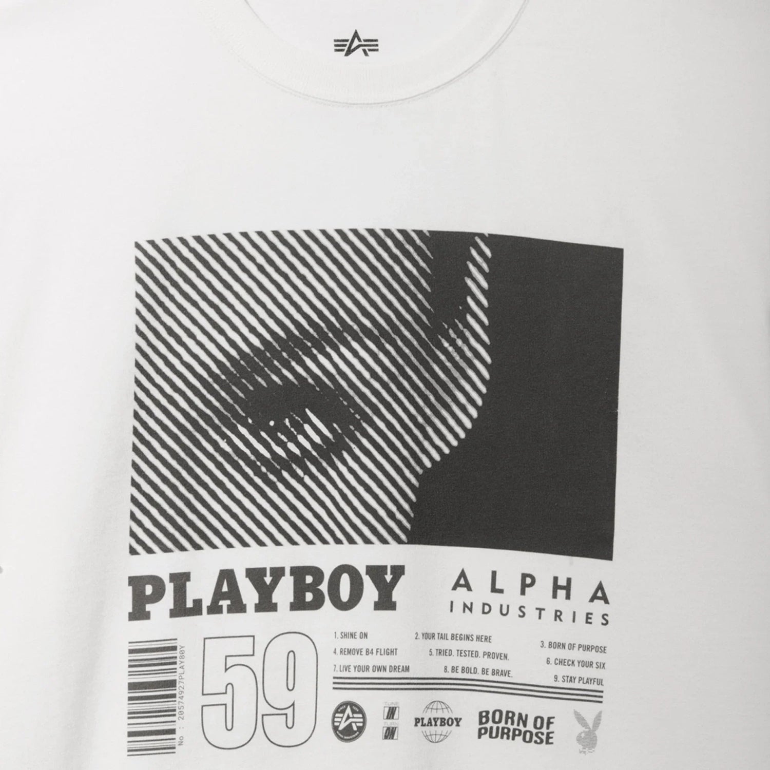 Playboy Alpha Industries World Tour t-shirt salvia cotone