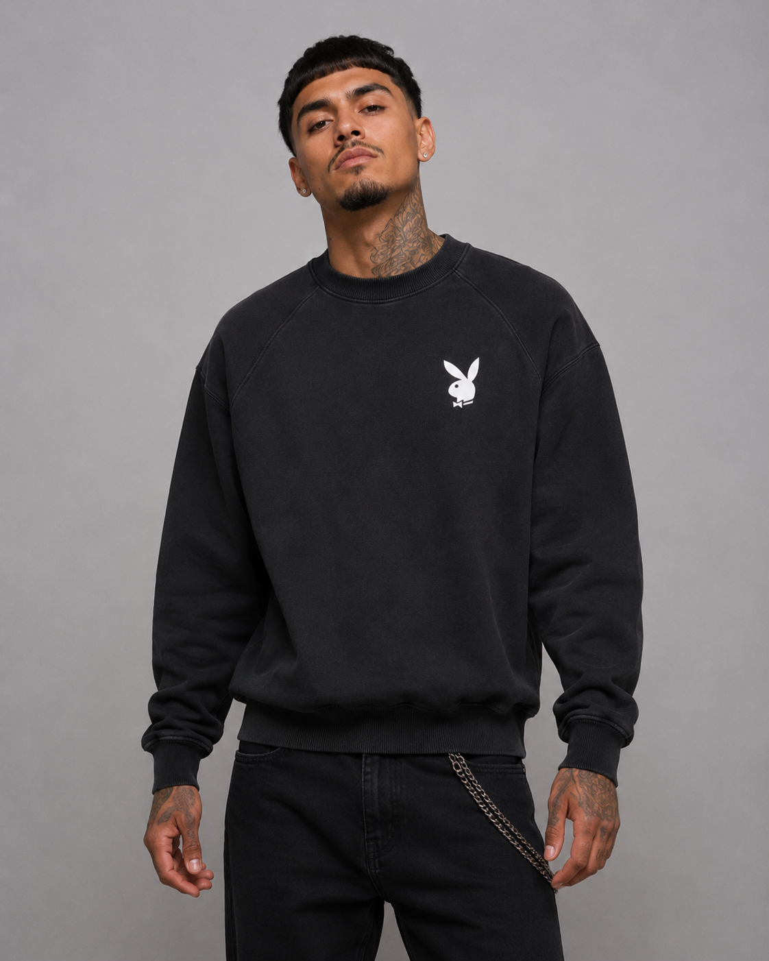 Playboy Studios felpa girocollo bianca unisex cotone