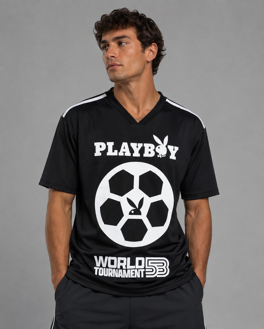 Playboy World Tournament Jersey maglia calcio bianca rossa