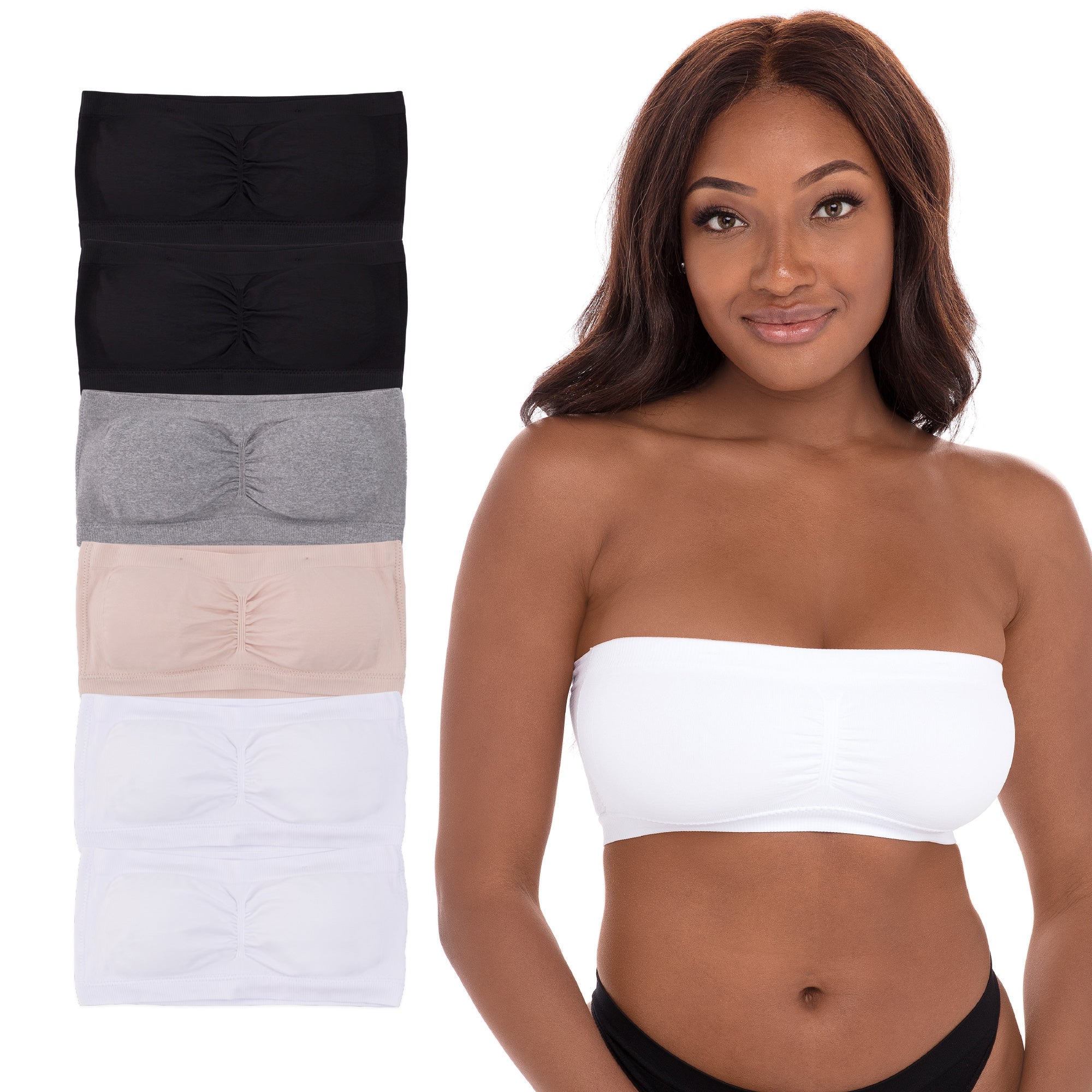 René Rofé 6 Pack Bandeau Bralette Fascia S/M 6 Pezzi