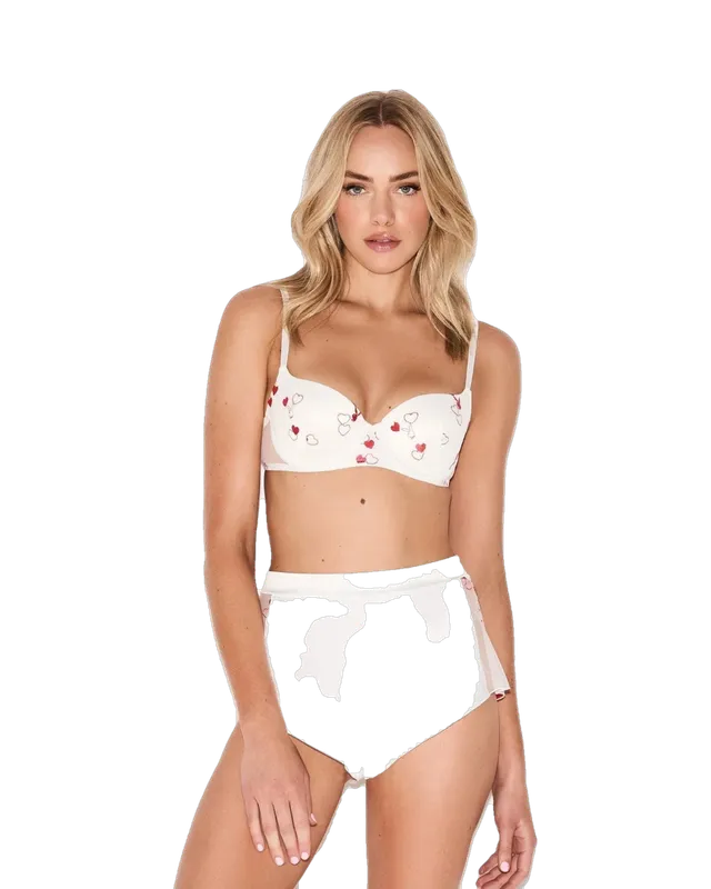 Playboy Miss February short babydoll bianco pizzo
