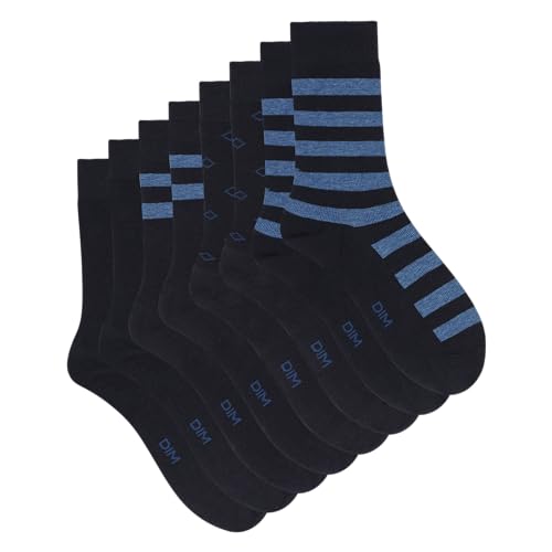 DIM Ecodim Style calzini uomo righe x4 blu marino
