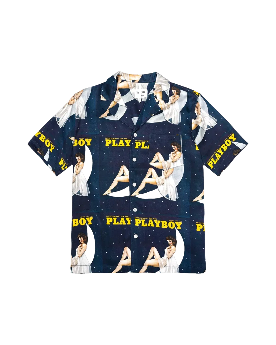 Playboy Soulland December 1973 camicia navy tencel