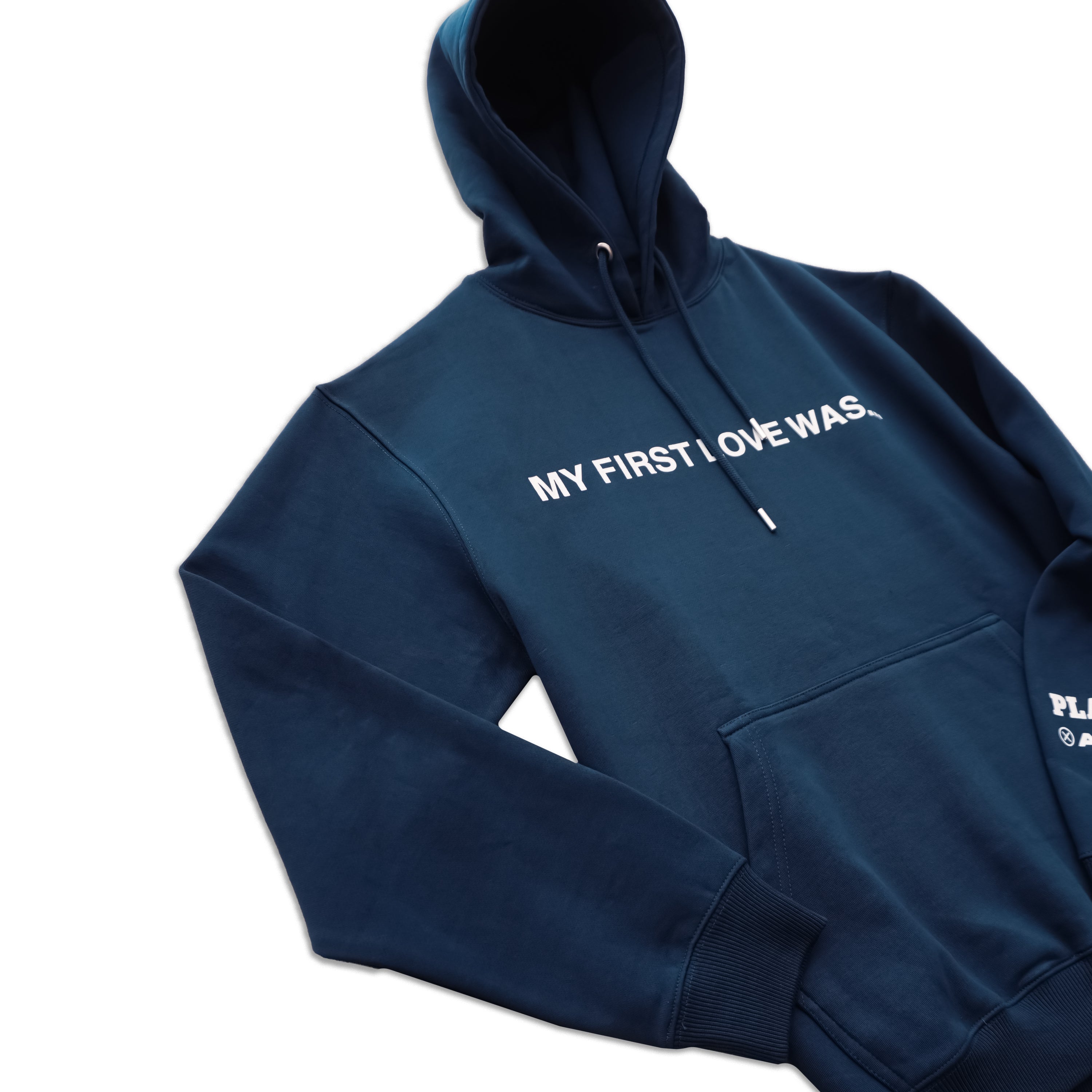 Playboy First Love felpa con cappuccio Midnight Teal cotone