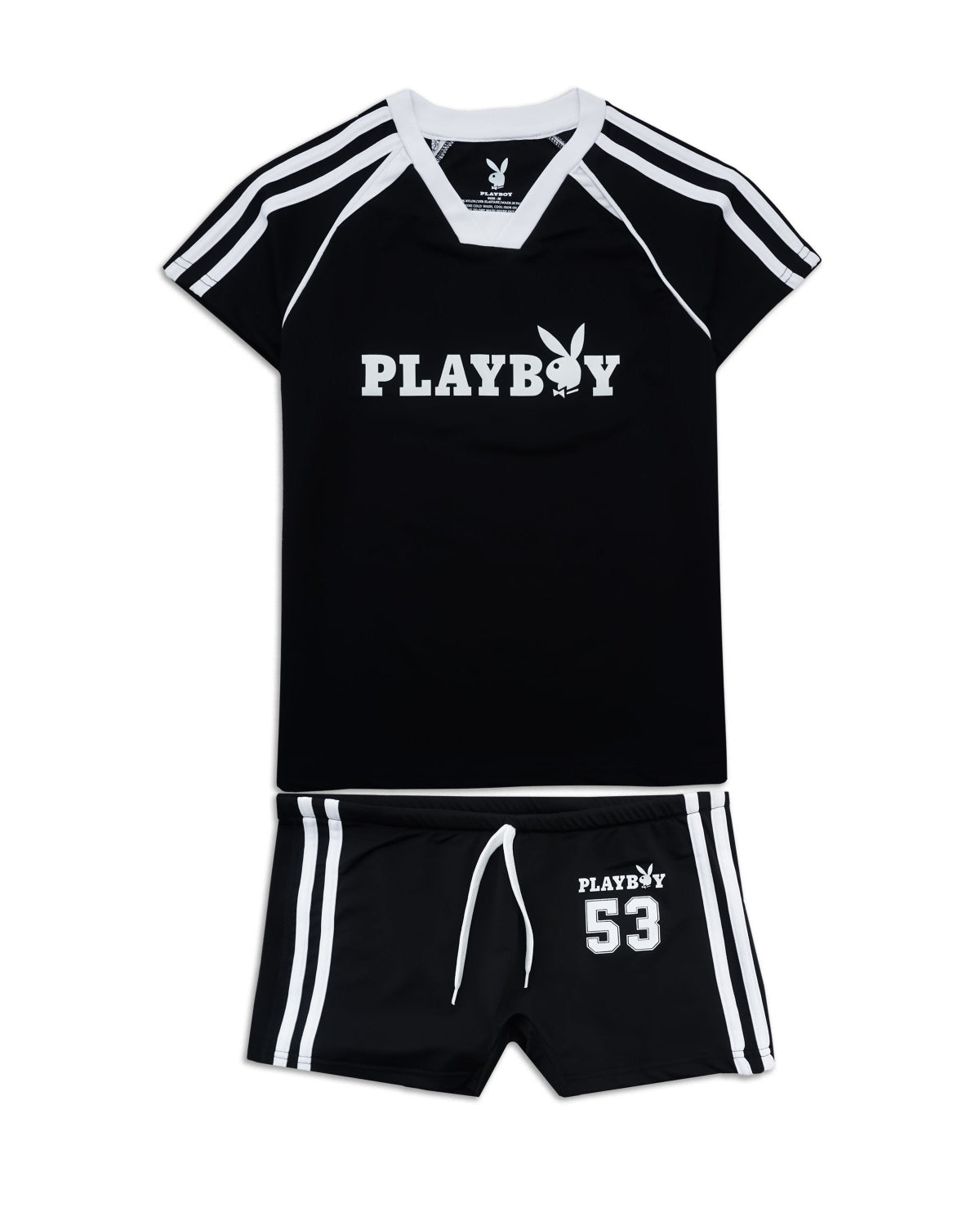 Playboy Varsity Bunny Set tuta nero scollo a V