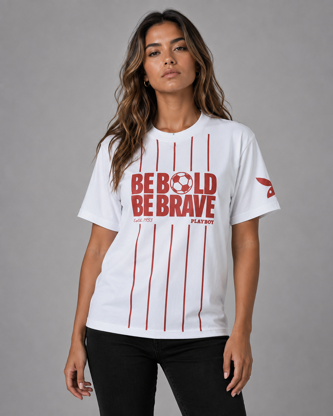 Playboy Be Bold Be Brave Jersey maglia bianca poliestere