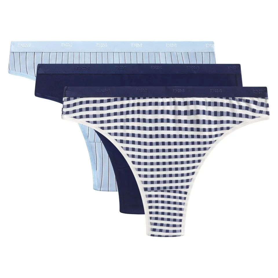 DIM Pockets perizoma donna x3 cotone S nero blu