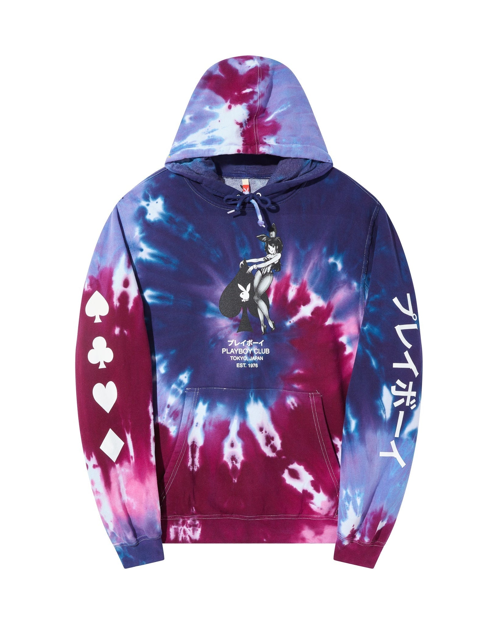 Playboy Ace of Spades felpa cappuccio tie dye viola