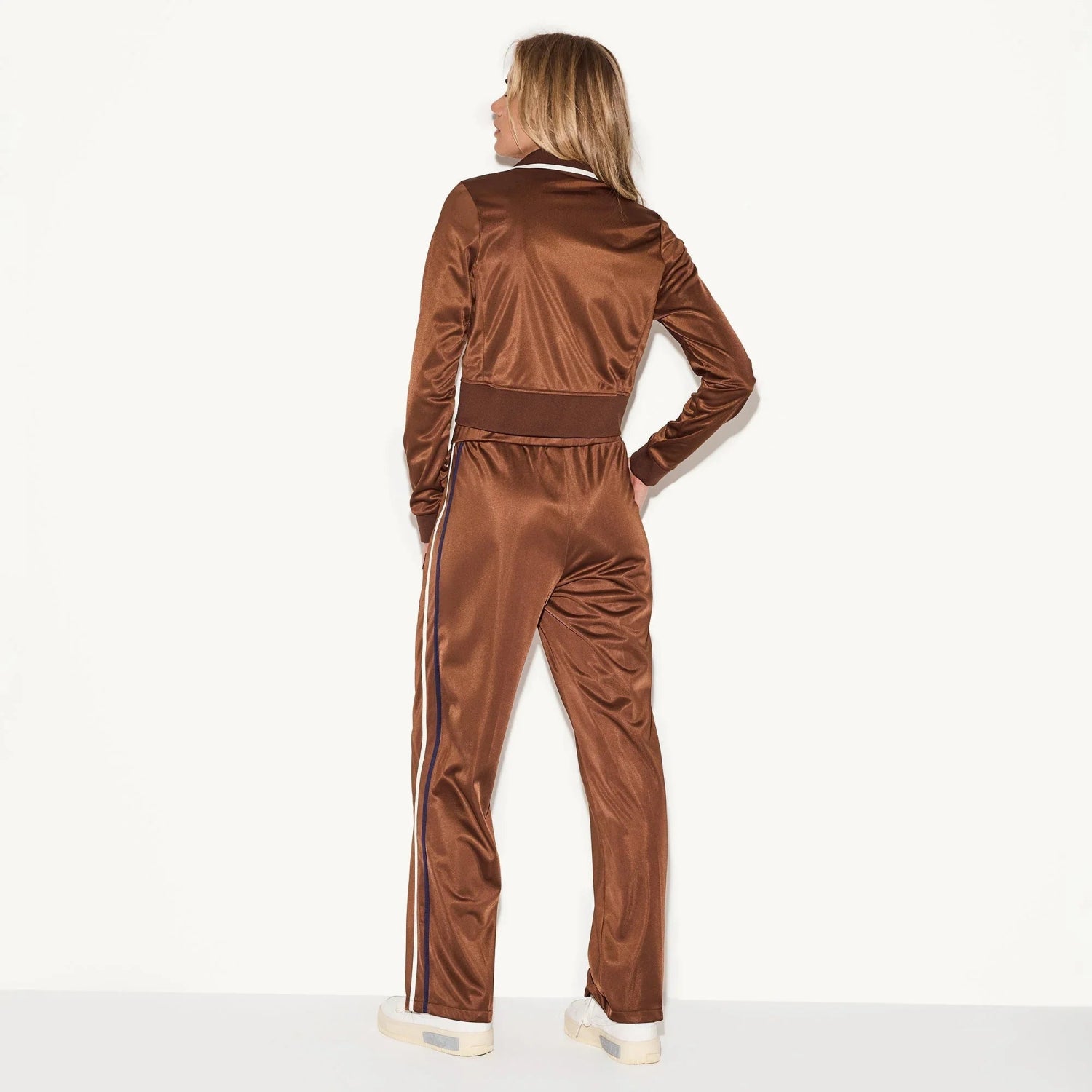 Playboy x FILA Jill giacca zip donna marrone slim