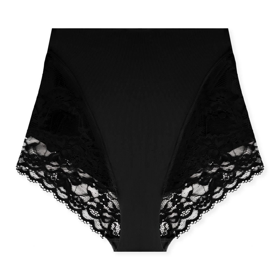 René Rofé Shaping Slip Vita Alta Pizzo 3 Pezzi Nero