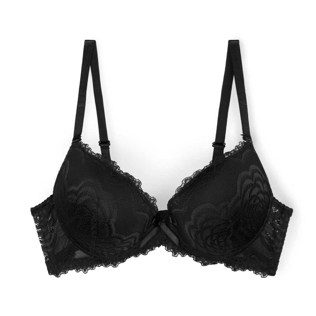 René Rofé Marla reggiseno push-up pizzo nero 34B