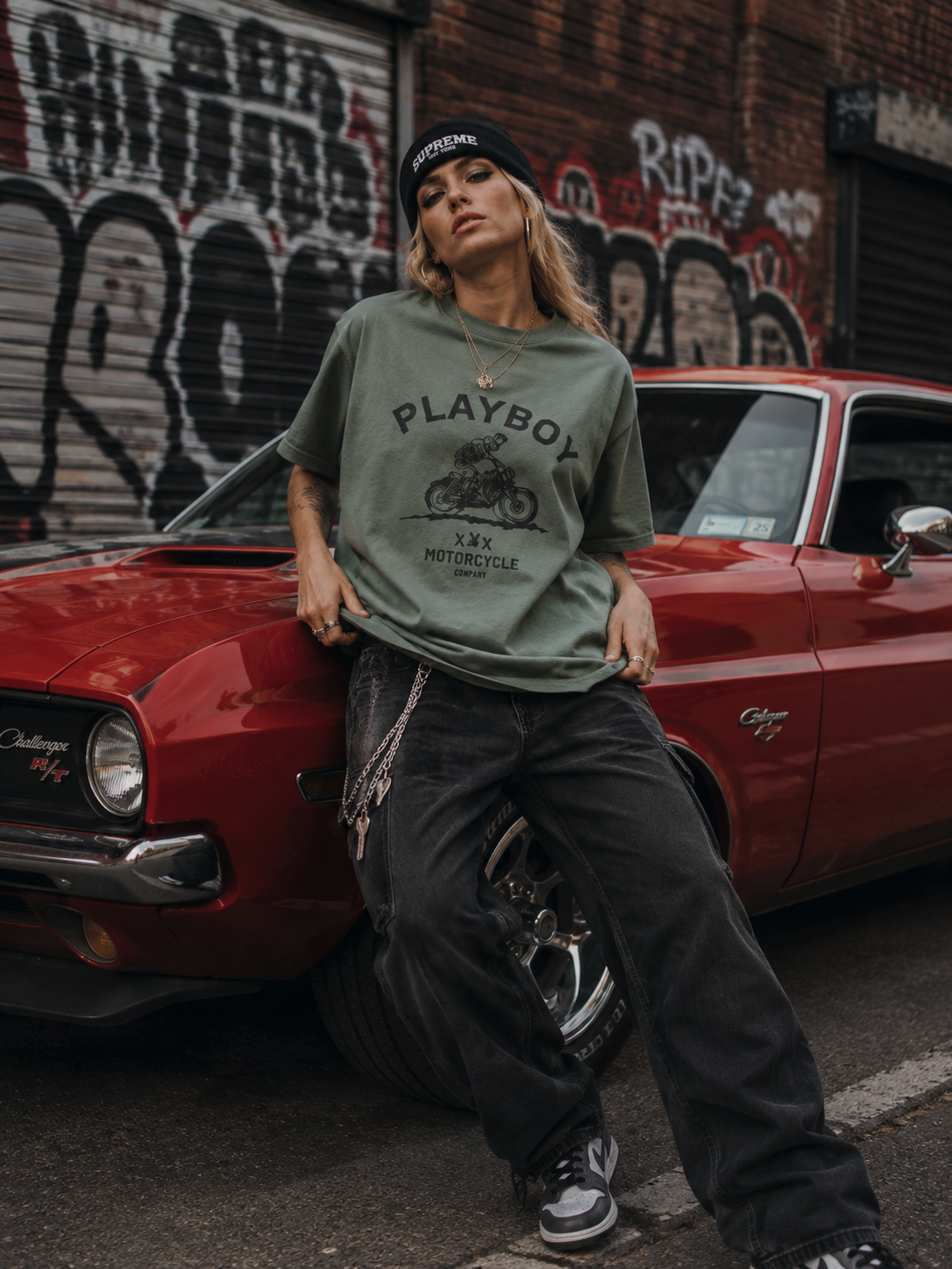 Playboy Motorcycle Company t-shirt cotone nero medio