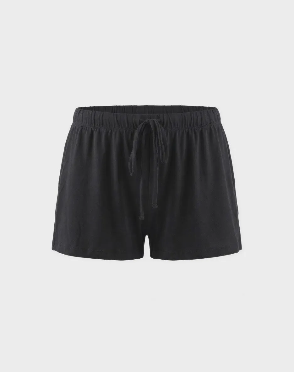 René Rofé Yummy Butter Soft shorts pigiama 4 pezzi nero righe