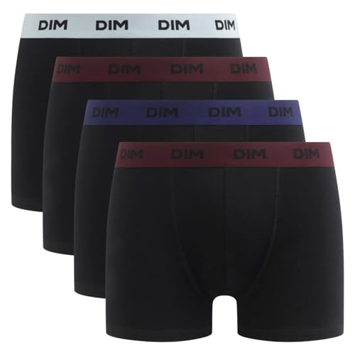 DIM Mix and Colors Boxer Uomo x4 Nero Cintura Cotone