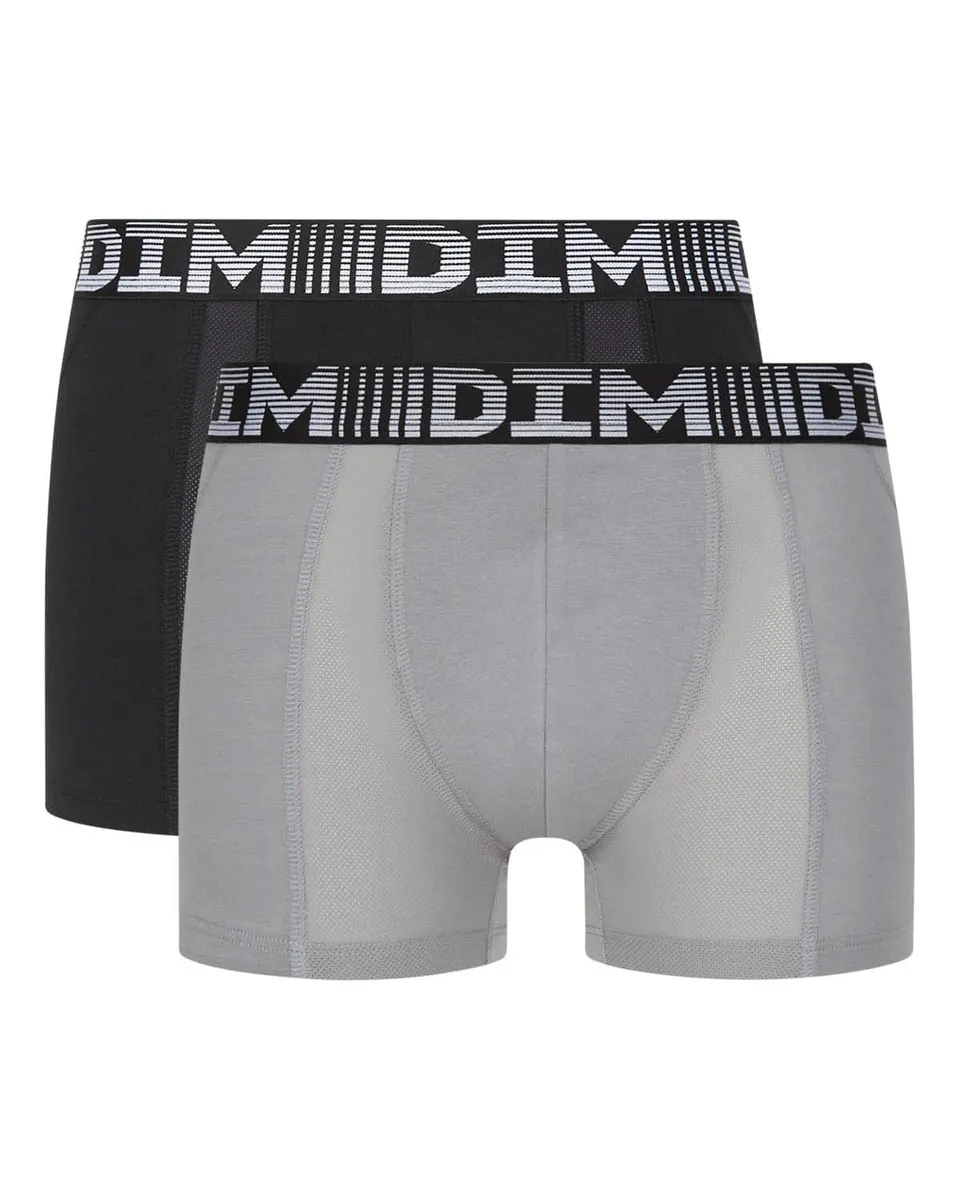 DIM 3D Flex Air Boxer Uomo x2 Traspirante Nero Grigio