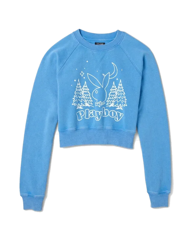Playboy Vintage Raglan Crewneck felpa donna vestibilità comoda