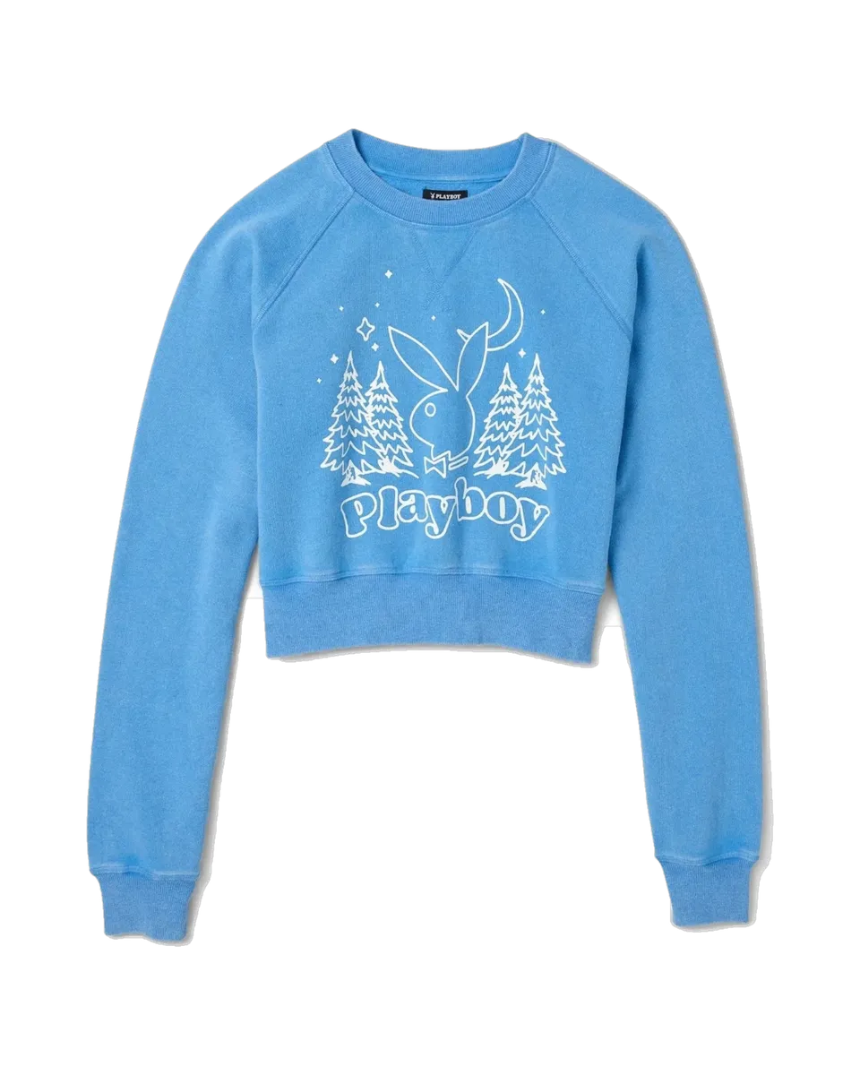 Playboy Vintage Raglan Crewneck felpa donna vestibilità comoda