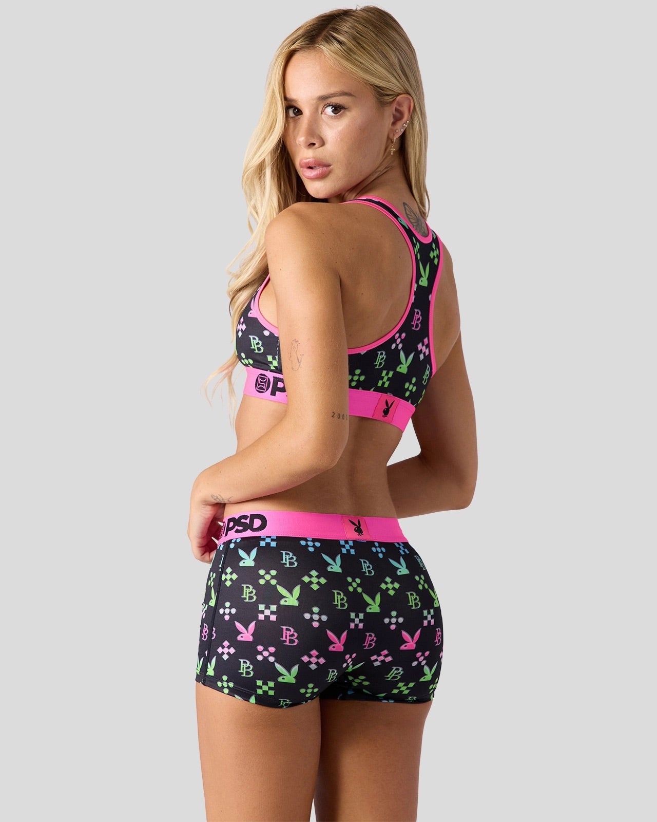 Playboy x PSD Emblem boyshort nero stampa multicolor