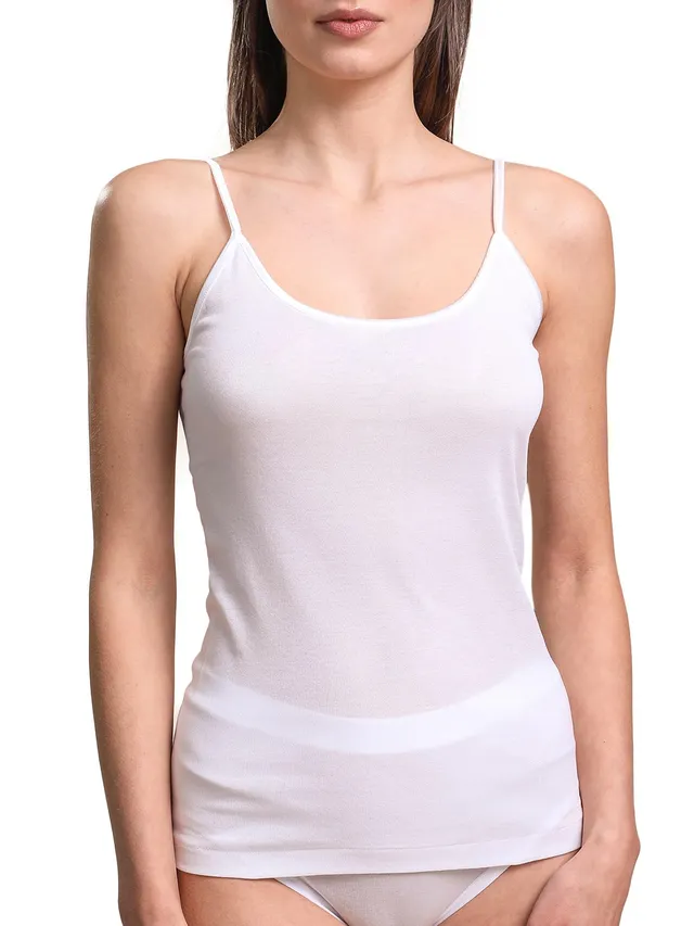 Egi 127 canotta donna spalla stretta bianca XS cotone
