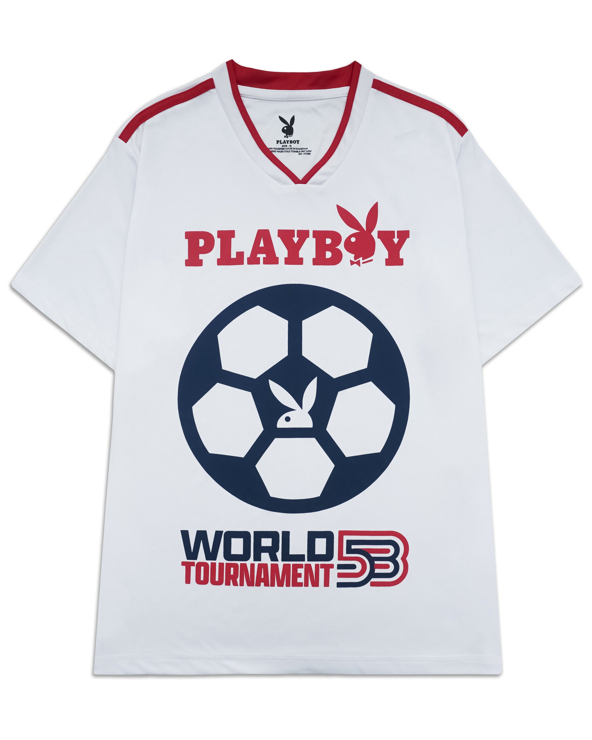 Playboy World Tournament Jersey maglia calcio bianca rossa