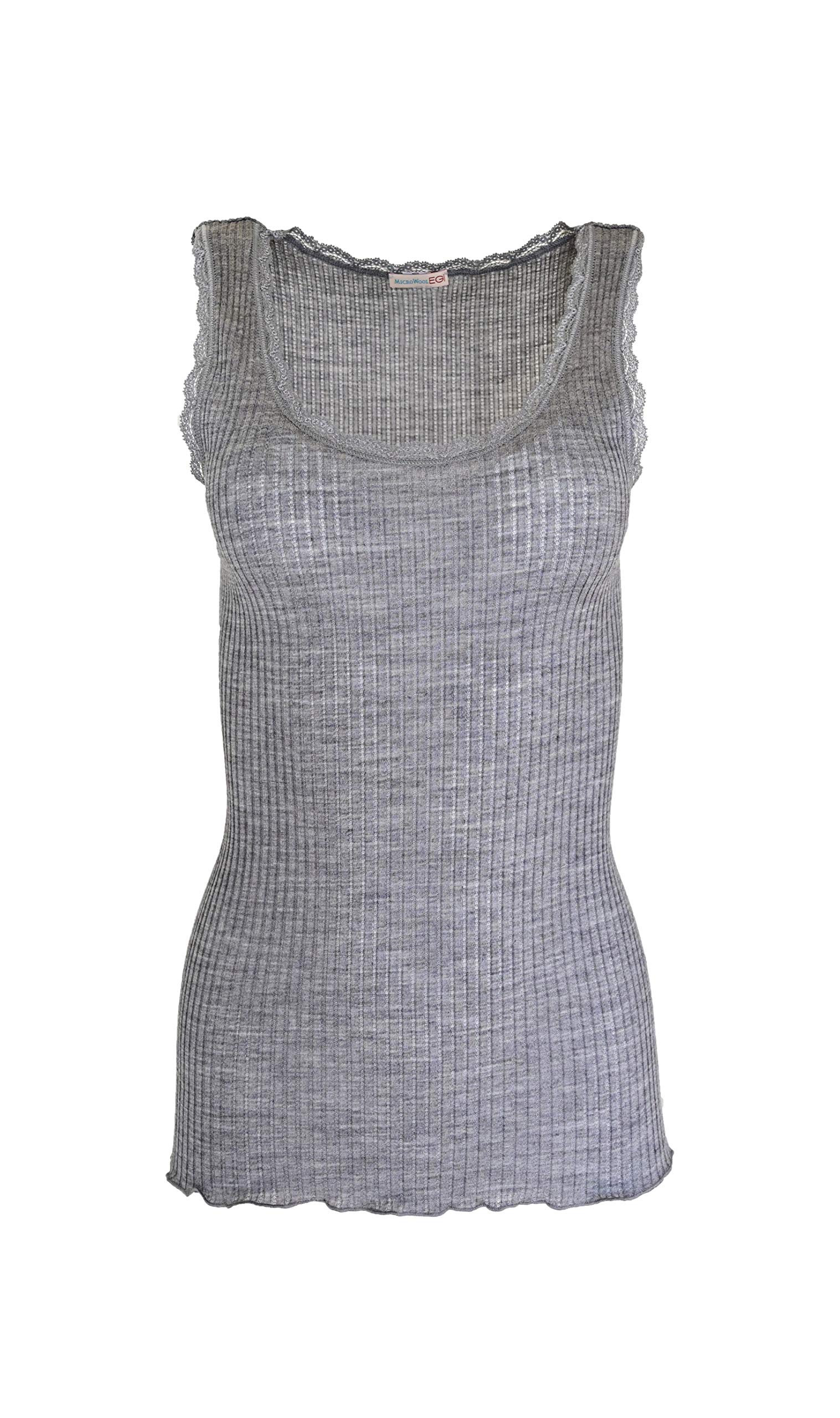 Egi Exclusive canottiera lana merino donna grigio S-M