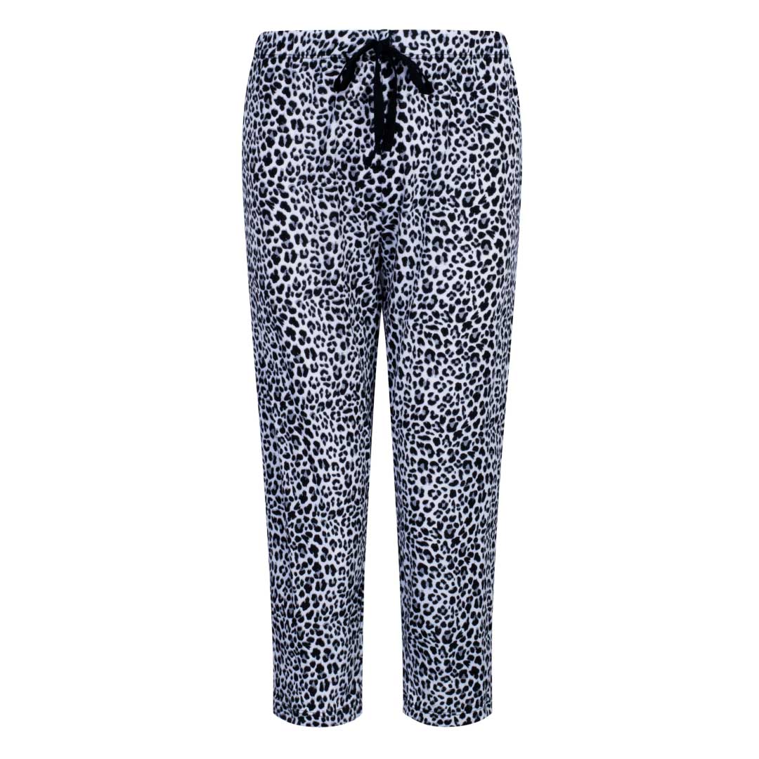 René Rofé Super Soft Pigiama 3 pezzi nero leopardato capri