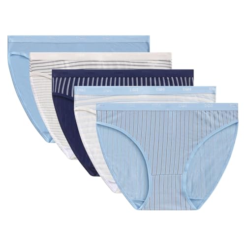DIM Pockets slip cotone donna x5 blu bianco S elasticizzato