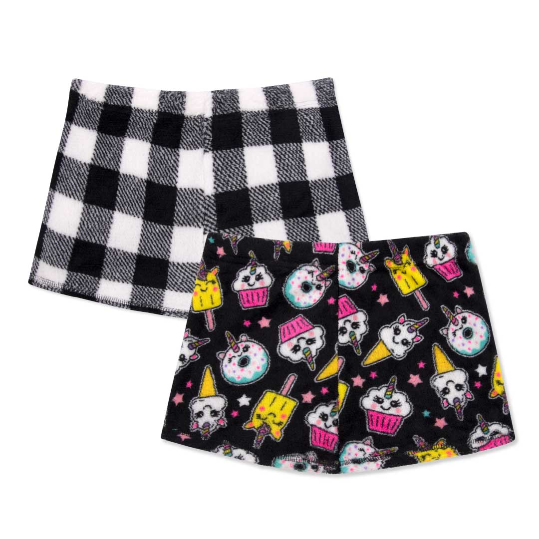 René Rofé Girls Fleece shorts pigiama 2 pack pile