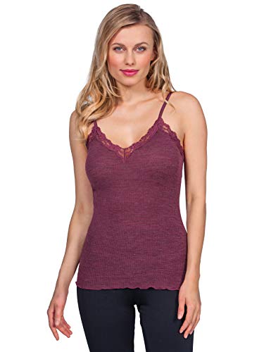 Egi canotta donna lana seta L-XL con pizzo