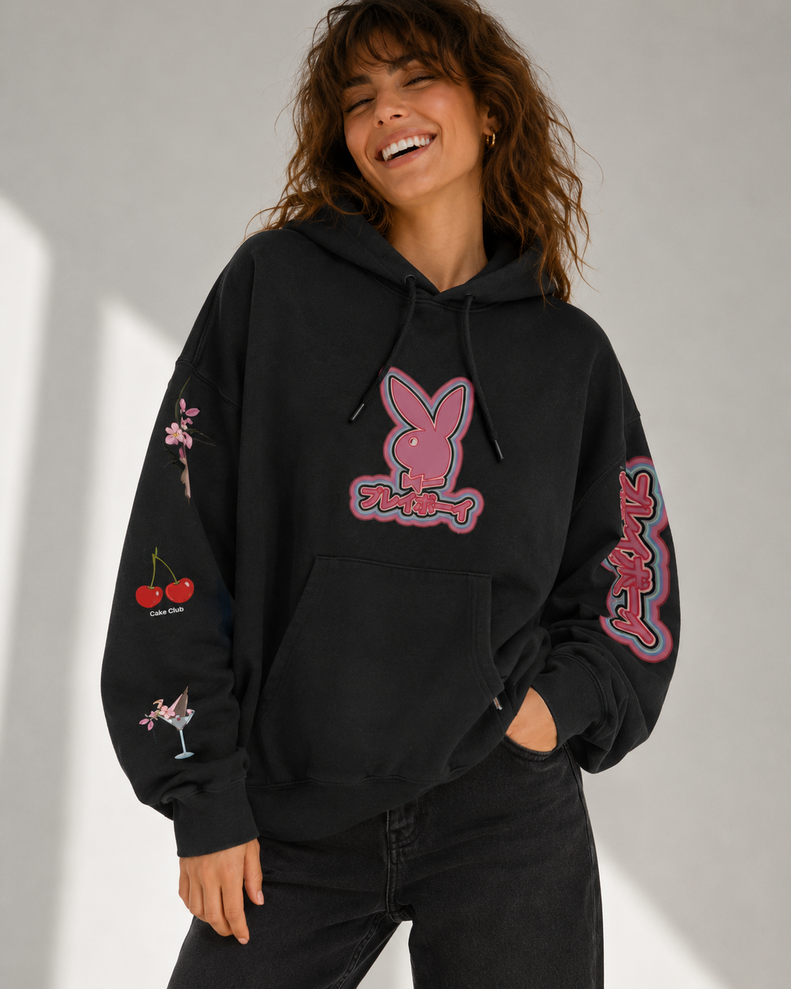 Playboy Tokyo Club 3.0 felpa con cappuccio lilla anime