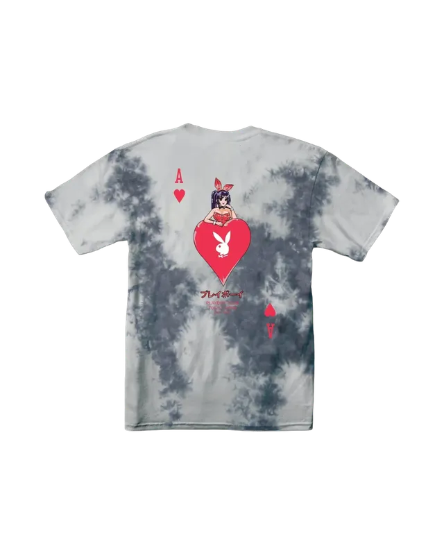 Playboy Ace of Hearts t-shirt tie-dye grigia asso