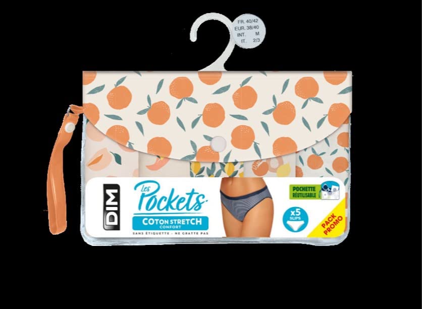 Dim Mutande Slip Donna Pacco da 5 Cotone Elastico Morbido