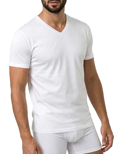 Egi Art. 5423 Maglia Uomo Cotone Mezza Manica Scollo V Bianca M