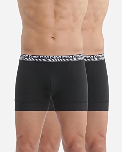 DIM Stay And Fit Boxer Uomo x2 Neri Cotone 3D Flex