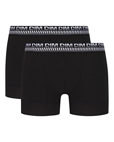 DIM Stay And Fit Boxer Uomo x2 Neri Cotone 3D Flex