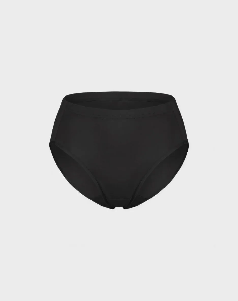 René Rofé Cotton Spandex Hi Cut Slip sgambato nero cotone