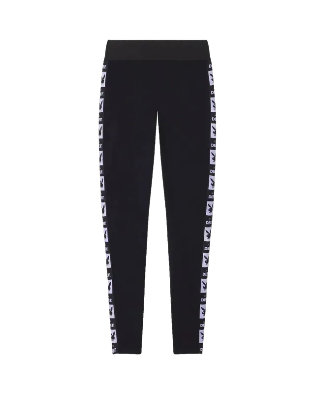 Playboy Repeating Logo leggings donna neri elasticizzati