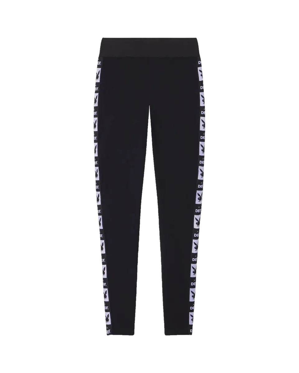 Playboy Repeating Logo leggings donna neri elasticizzati