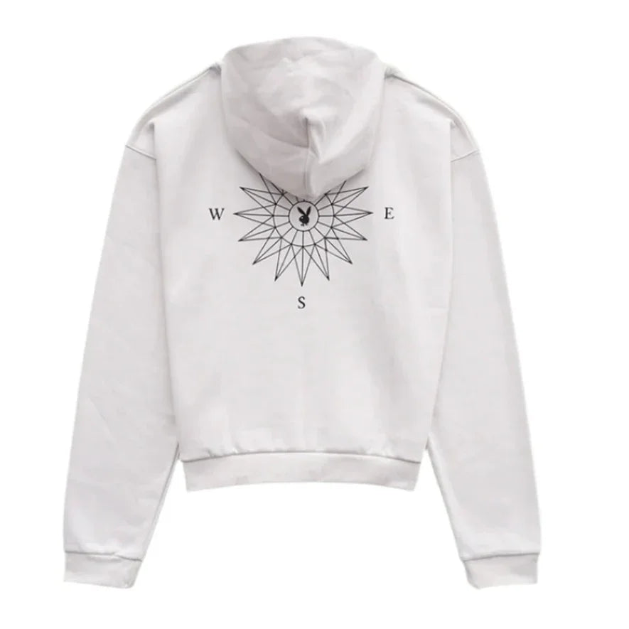 Playboy Compass Zip felpa con cappuccio nera M