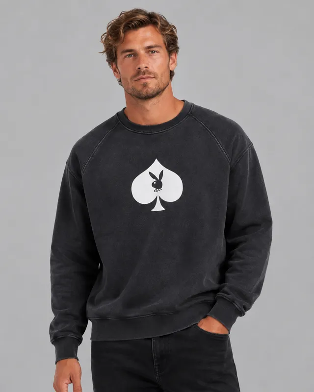 Playboy Spade felpa nera vintage unisex boxy