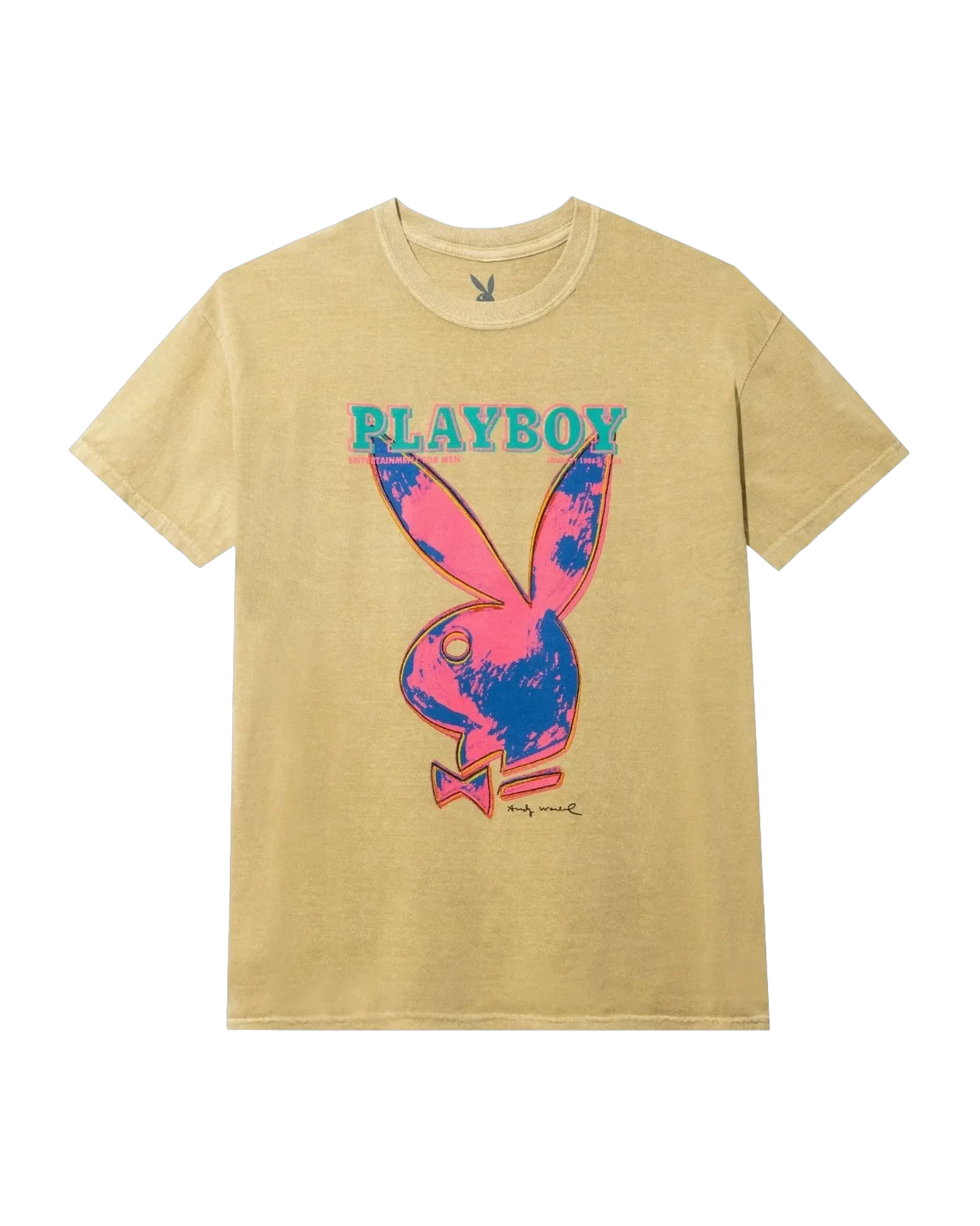 Playboy January 1986 t-shirt Warhol cotone sabbia