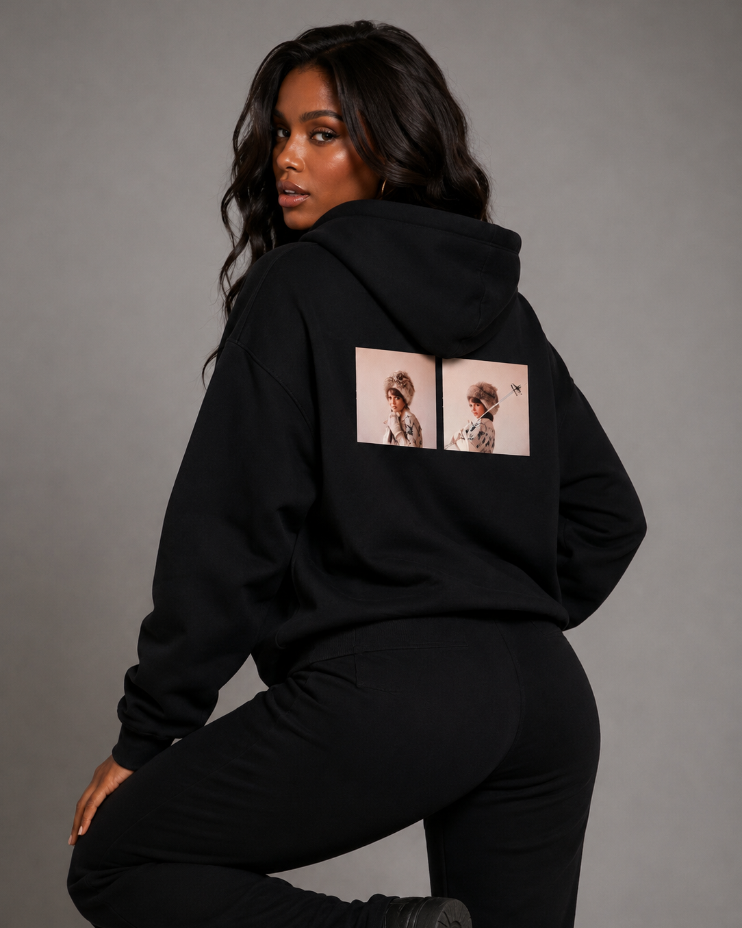 Playboy Sharon Rogers hoodie felpa cappuccio nera cotone
