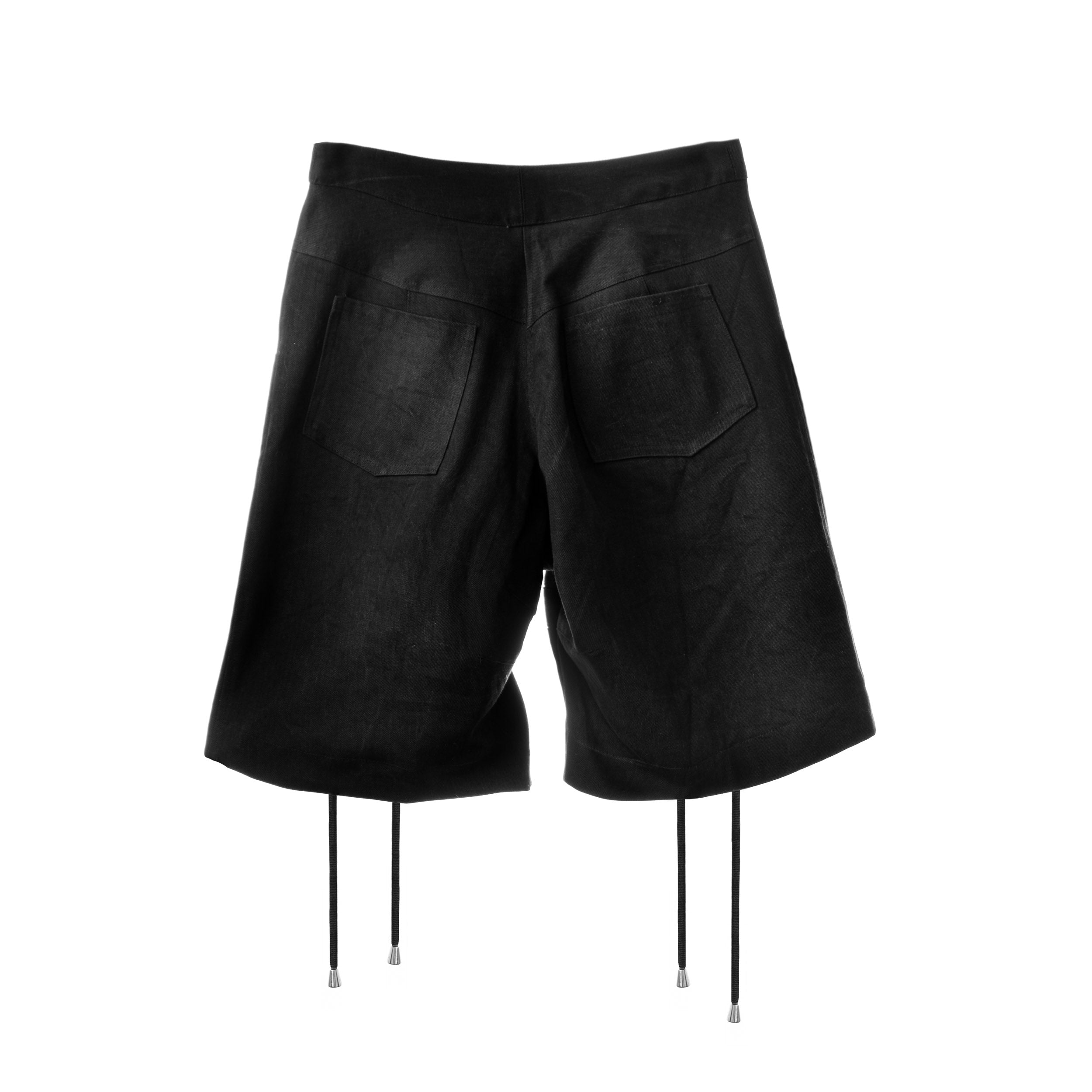 Lorenzo Seghezzi Cargo Shorts bermuda nero denim cotone