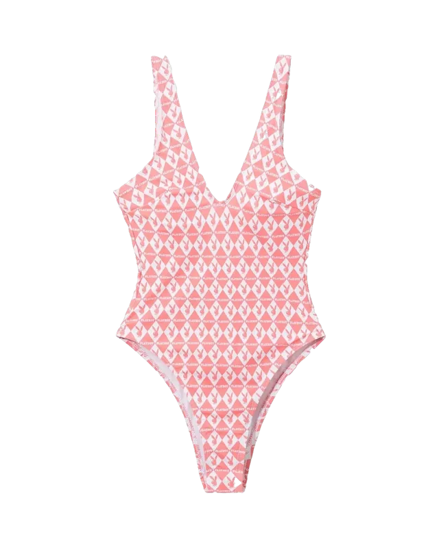 Playboy Monogram Costume intero rosa scollo tondo