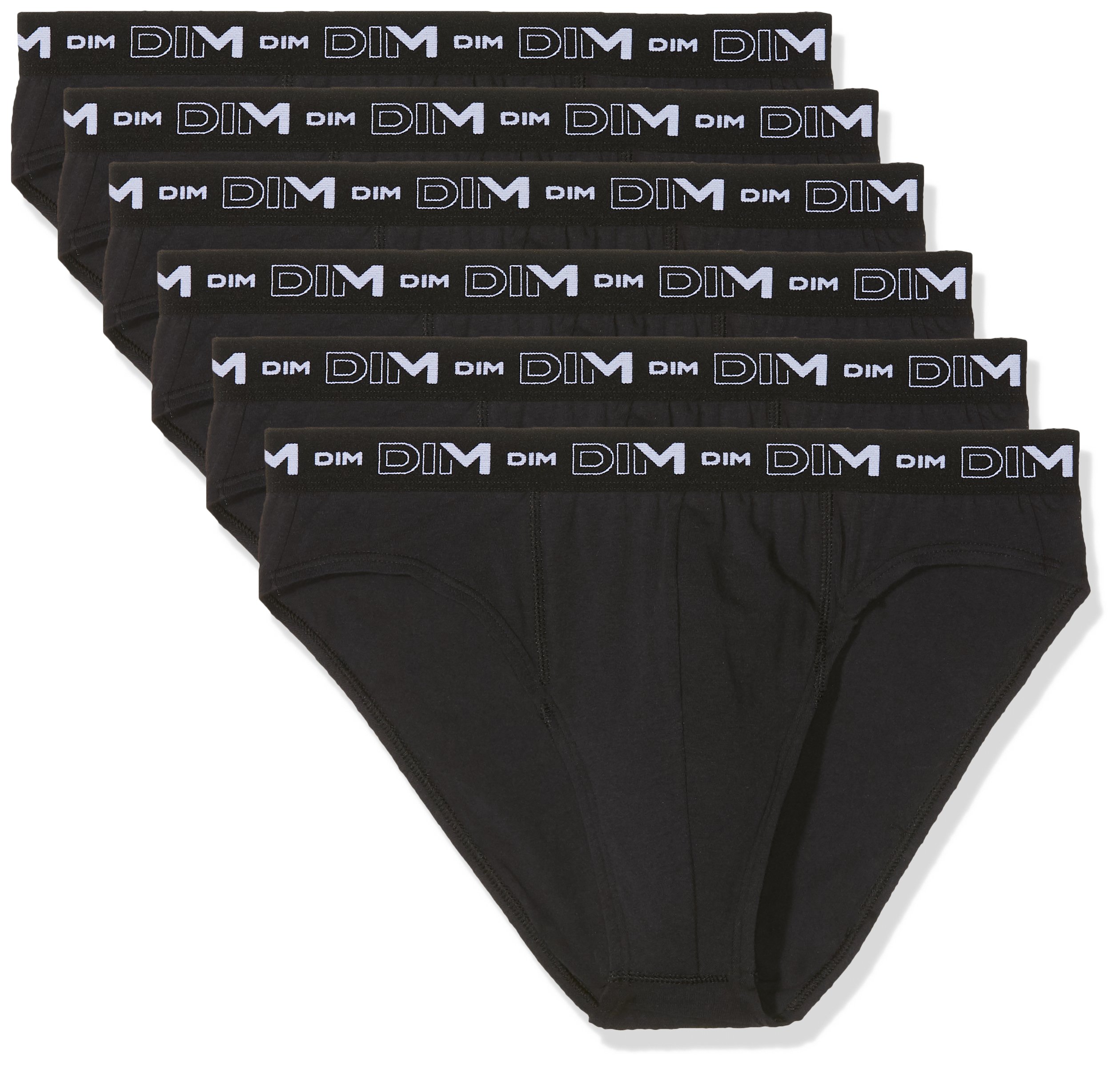DIM Slip Uomo Cotone Elasticizzato 6 Pezzi Nero Grigio
