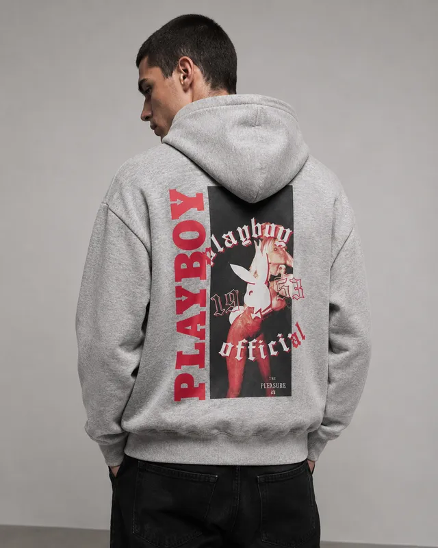 Playboy Bunny Hoodie felpa cappuccio grigia