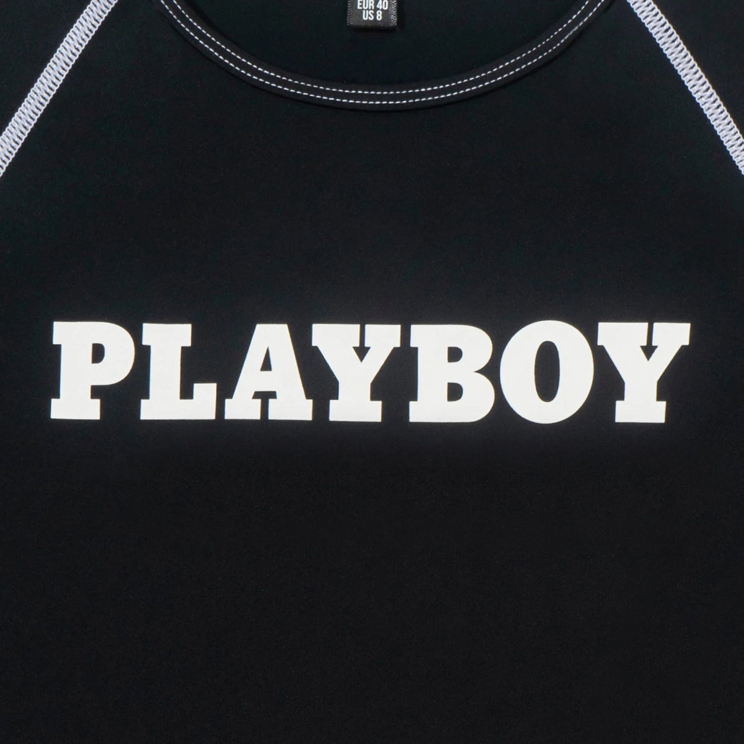 Playboy Active Contrast Stitch Tee maglietta sportiva nera